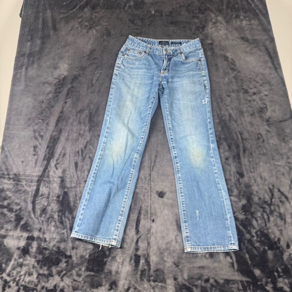 Lucky Brand Billy Straight Jeans Kids 16 Blue Light Wash Distressed Denim